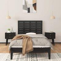Berkfield Home Wall Headboard Black 96x3x63 cm Solid Wood Pine | Size: 96 x 3 x 63 cm