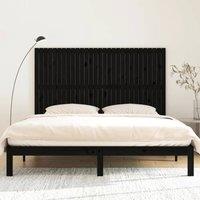 Berkfield Home Wall Headboard Black 185x3x110 cm Solid Wood Pine | Size: 185 x 3 x 110 cm