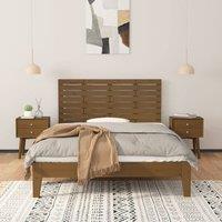 Berkfield Home Wall Headboard Honey Brown 126x3x63 cm Solid Wood Pine | Size: 126 x 3 x 63 cm