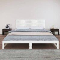 Berkfield Home Wall Headboard White 204x3x60 cm Solid Wood Pine | Size: 204 x 3 x 60 cm