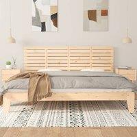 Berkfield Home Wall Headboard 166x3x63 cm Solid Wood Pine in Natural | Size: 166 x 3 x 63 cm