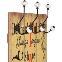 Berkfield Home Wall-mounted Coat Rack with 6 Hooks 120x40 cm FAMILY