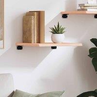 Berkfield Home Wall Shelf 40x40x2 cm Untreated Solid Wood Oak in Natural | Size: 40 x 40 x 2 cm