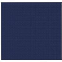 Berkfield Home Weighted Blanket Blue 220x230 cm King 11 kg Fabric in Navy