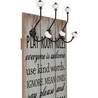 Berkfield Home Wall-mounted Coat Rack with 6 Hooks 120x40 cm THANK YOU
