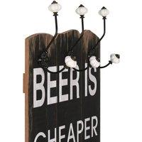 Berkfield Home Wall-mounted Coat Rack with 6 Hooks 120x40 cm