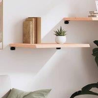Berkfield Home Wall Shelf 60x50x(2-4) cm Untreated Solid Wood Oak in Natural