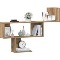 Berkfield Home Wall Shelf Artisian Oak 100x15x70 cm Engineered Wood in Brown | Size: 100 x 15 x 70 cm