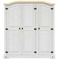Berkfield Home Wardrobe Mexican Pine Corona Range 3 Doors White