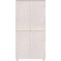 Berkfield Home Wardrobe HAMAR White 89x50x180 cm Solid Wood Pine | Size: 89 x 50 x 180 cm