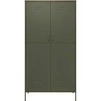 Berkfield Home Wardrobe Olive Green 90x50x180 cm Steel | Size: 90 x 50 x 180 cm