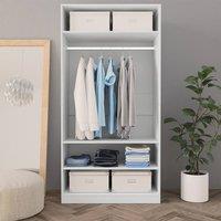 Berkfield Home Wardrobe White 100x50x200 cm Engineered Wood | Size: 100 x 50 x 200 cm