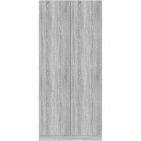 Berkfield Home Wardrobe Grey Sonoma 90x50x200 cm Engineered Wood | Size: 90 x 50 x 200 cm