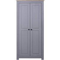 Berkfield Home Wardrobe Grey 80x50x171.5 cm Solid Pine Panama Range