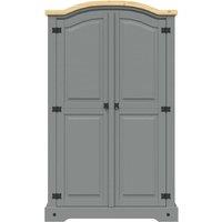 Berkfield Home Wardrobe Mexican Pine Corona Range 2 Doors Grey