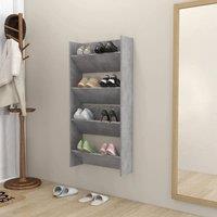Berkfield Home Wall Shoe Cabinets 2 pcs Concrete Grey 60x18x60 cm Engineered Wood | Size: 60 x 18 x 60 cm