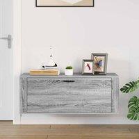 Berkfield Home Wall Shoe Cabinet Grey Sonoma 100x35x38 cm Engineered Wood | Size: 100 x 35 x 38 cm