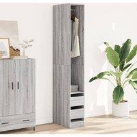 Berkfield Home Wardrobe Grey Sonoma 30x50x200 cm Engineered Wood | Size: 30 x 50 x 200 cm