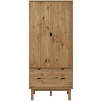 Berkfield Home Wardrobe OTTA 76.5x53x172 cm Solid Wood Pine in Brown