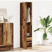 Berkfield Home Wardrobe Old Wood 30x50x200 cm Engineered Wood in Brown | Size: 30 x 50 x 200 cm
