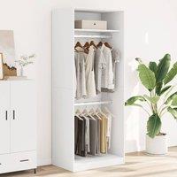 Berkfield Home Wardrobe White 80x50x200 cm Engineered Wood | Size: 80 x 50 x 200 cm