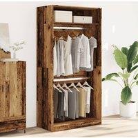 Berkfield Home Wardrobe Old Wood 100x50x200 cm Engineered Wood in Brown | Size: 100 x 50 x 200 cm