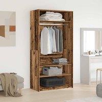 Berkfield Home Wardrobe Old Wood 100x50x200 cm Engineered Wood in Brown | Size: 100 x 50 x 200 cm