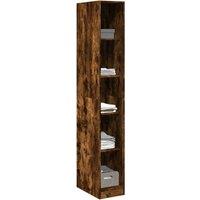 Berkfield Home Wardrobe Smoked Oak 30x50x200 cm Engineered Wood in Brown | Size: 30 x 50 x 200 cm