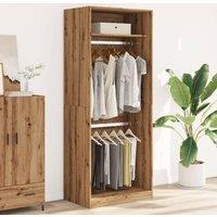 Berkfield Home Wardrobe Artisian Oak 80x50x200 cm Engineered Wood in Brown | Size: 80 x 50 x 200 cm