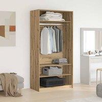 Berkfield Home Wardrobe Artisan Oak 100x50x200 cm Engineered Wood in Brown | Size: 100 x 50 x 200 cm
