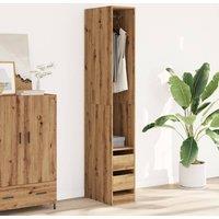 Berkfield Home Wardrobe Artisian Oak 30x50x200 cm Engineered Wood in Brown | Size: 30 x 50 x 200 cm