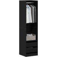 Berkfield Home Wardrobe - Black Oak, 50 x 50 x 200 cm, Made of Engineered Wood | Size: 50 x 50 x 200 cm