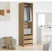 Berkfield Home Wardrobe Artisan Oak 50x50x200 cm Engineered Wood in Brown | Size: 50 x 50 x 200 cm