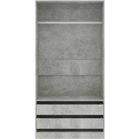 Berkfield Home Wardrobe Concrete Grey 100x50x200 cm Engineered Wood | Size: 100 x 50 x 200 cm