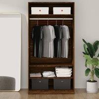 Berkfield Home Wardrobe Brown Oak 100x50x200 cm Engineered Wood | Size: 100 x 50 x 200 cm