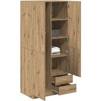Berkfield Home Wardrobe Artisian Oak 80x52x180 cm Engineered Wood in Brown | Size: 80 x 52 x 180 cm
