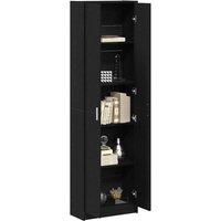 Berkfield Home Wardrobe Black Oak 55x25x189 cm Engineered Wood | Size: 55 x 25 x 189 cm