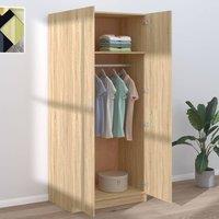 Berkfield Home Wardrobe Sonoma Oak 80x52x180 cm Engineered Wood in Brown | Size: 80 x 52 x 180 cm