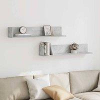 Berkfield Home Wall Shelves 2 pcs Concrete Grey 100x16.5x16.5 cm Engineered Wood