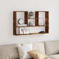 Berkfield Home Wall Shelf Smoked Oak 99x15x60 cm Engineered Wood in Brown | Size: 99 x 15 x 60 cm