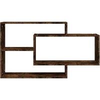 Berkfield Home Wall Shelf Smoked Oak 104x20x58.5 cm Engineered Wood in Brown