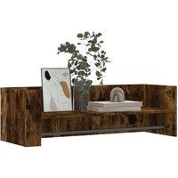 Berkfield Home Wall Shelf Smoked Oak 100x35x30.5 cm Engineered Wood in Brown