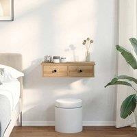 Berkfield Home Wall Shelf with Drawers Artisian Oak 60x25x15 cm Engineered Wood in Brown | Size: 60 x 25 x 15 cm
