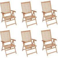 Berkfield Home Reclining Garden Chairs 6 pcs Solid Teak Wood in Brown