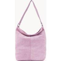 Assots London Women's 'TINA' Suede Real Leather Unlined Slouchy Shopper Tote Bag in Lilac