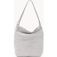 Assots London Women's 'TINA' Suede Real Leather Unlined Slouchy Shopper Tote Bag in Grey