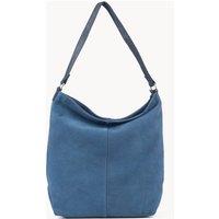 Assots London Women's 'TINA' Suede Real Leather Unlined Slouchy Shopper Tote Bag in Navy