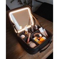 BlushBox Women's Lux Edition-All Black LED Makeup case