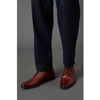 Burton Men's Tan Leather Smart Derby Shoes | Size: 10