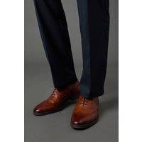 Burton Men's Tan Leather Smart Oxford Brogue Shoes | Size: 8